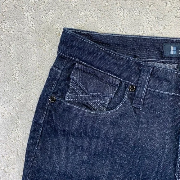 Salt Works NYCE Jeans‎ Womens 4P Med Rise Bootcut Dark Wash Denim 27x27 Actual - Picture 3 of 14